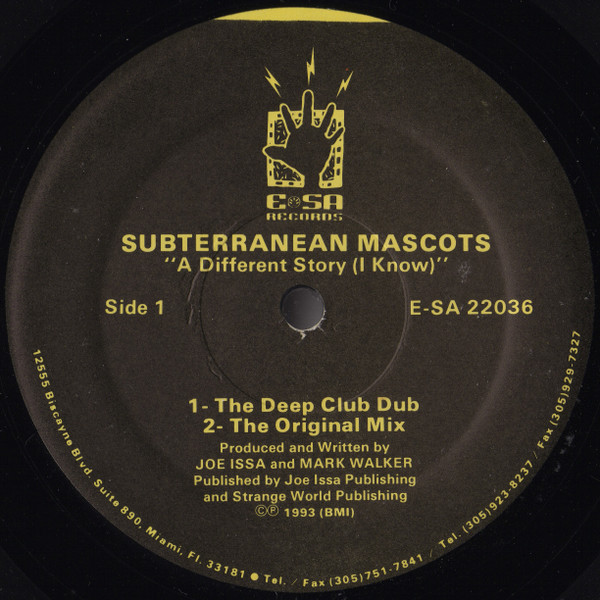 Subterranean Mascots - A Different Story (I Know) | E-SA Records (E-SA 22036)