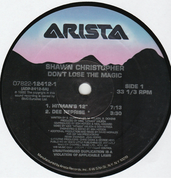 Shawn Christopher - Don't Lose The Magic | Arista (07822-12412-1) - 3