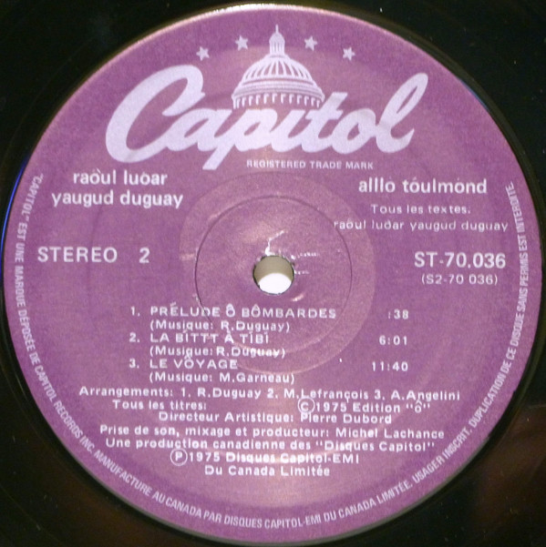 Raôul Duguay - Alllô Tôulmônd | Capitol Records (ST 70.036) - 4 Raôul Duguay - Alllô Tôulmônd | Capitol Records (ST 70.036) - 4