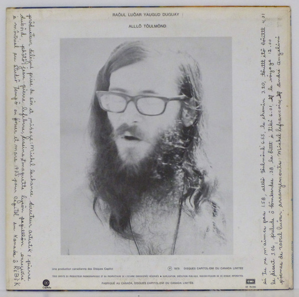Raôul Duguay - Alllô Tôulmônd | Capitol Records (ST 70.036) - 2 Raôul Duguay - Alllô Tôulmônd | Capitol Records (ST 70.036) - 2