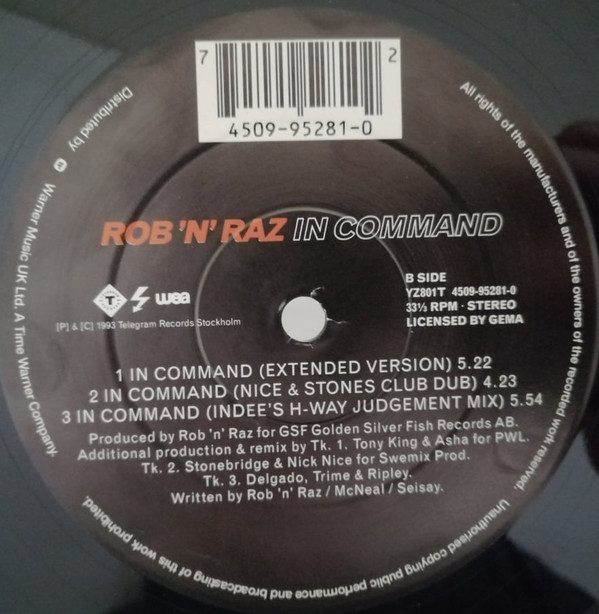 Rob 'N' Raz - In Command | Telegram Records Stockholm (4509-95281-0) - 4