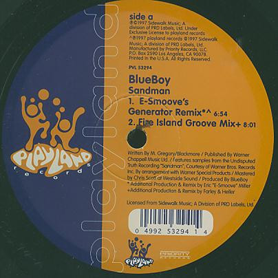 BlueBoy - Sandman | Playland Records (PVL 53294)