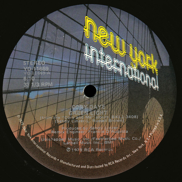 Cory Daye - Green Light | New York International Records (YD-11669)