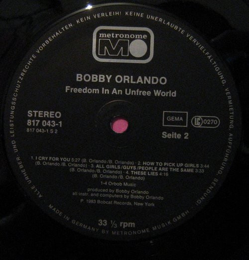 Bobby Orlando - Freedom In An Unfree World | Metronome (817 043-1) - 4