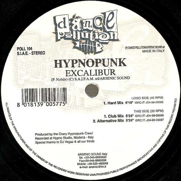 Hypnopunk - Excalibur | Dance Pollution (POLL 104) - main