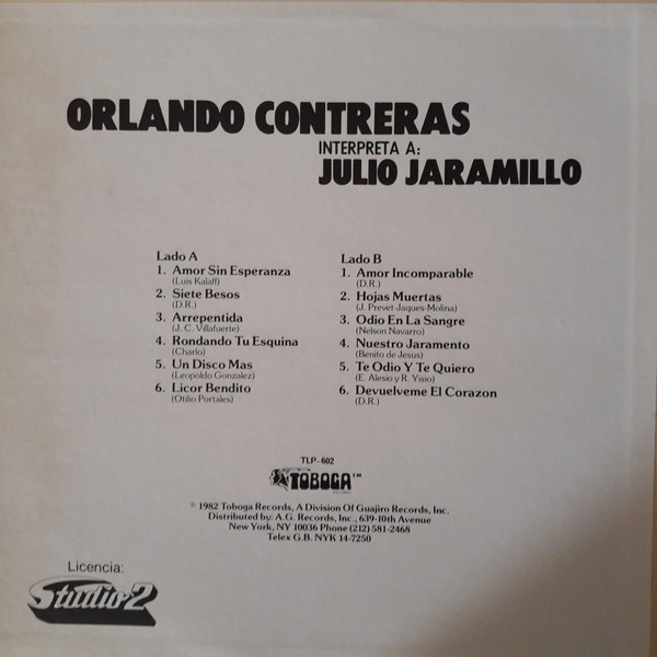 Orlando Contreras Interpreta A: Julio Jamarillo