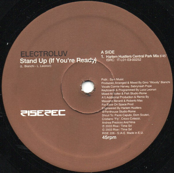 Electroluv - Stand Up (If You're Ready) | Rise (RISE 226) - 3 Electroluv - Stand Up (If You're Ready) | Rise (RISE 226) - 3