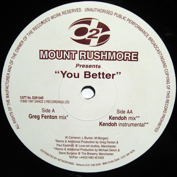 Mount Rushmore Presents The Knack - You Better | Dance 2 Recordings (D2R104R) - 2