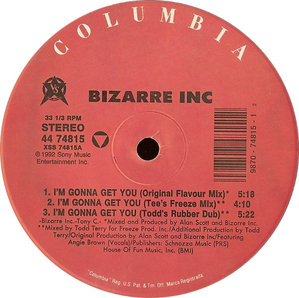 Bizarre Inc Featuring Angie Brown - I'm Gonna Get You | Columbia (44 74815) - 3