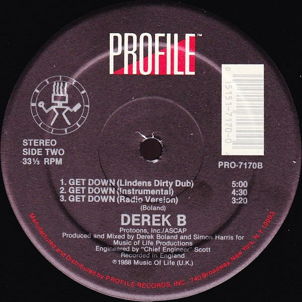 Derek B - Get Down | Profile Records (PRO-7170) - 2 Derek B - Get Down | Profile Records (PRO-7170) - 2