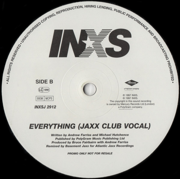 INXS - Everything | Mercury (INXSJ 2912) - 2
