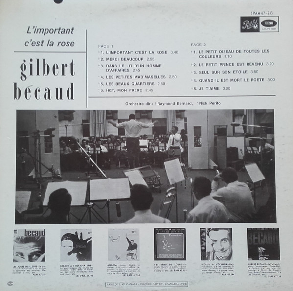 Gilbert Bécaud - L'important C'est La Rose | Pathé (SPAM 67 - 233) - 2 Gilbert Bécaud - L'important C'est La Rose | Pathé (SPAM 67 - 233) - 2
