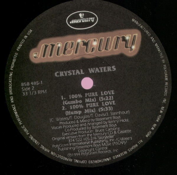 Crystal Waters - 100% Pure Love | Mercury (858 485-1) - 4