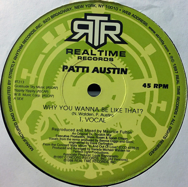 Patti Austin - Why You Wanna Be Like That? | Realtime Records (RT213)