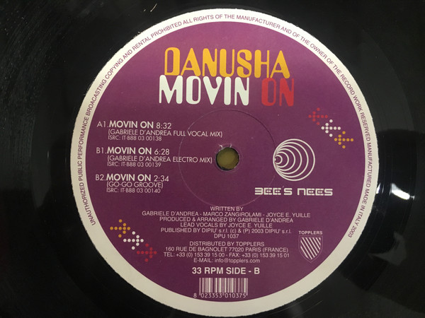 Danusha - Movin On | Bee's Nees (DPU 1037) - main Danusha - Movin On | Bee's Nees (DPU 1037) - main