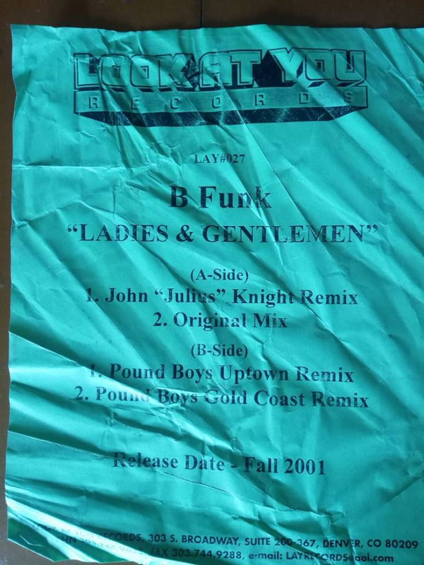 B Funk - Ladies & Gentleman | Look At You Records (LAY 027) - 4 B Funk - Ladies & Gentleman | Look At You Records (LAY 027) - 4