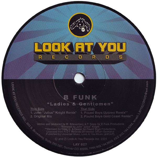B Funk - Ladies & Gentleman | Look At You Records (LAY 027) - 2 B Funk - Ladies & Gentleman | Look At You Records (LAY 027) - 2