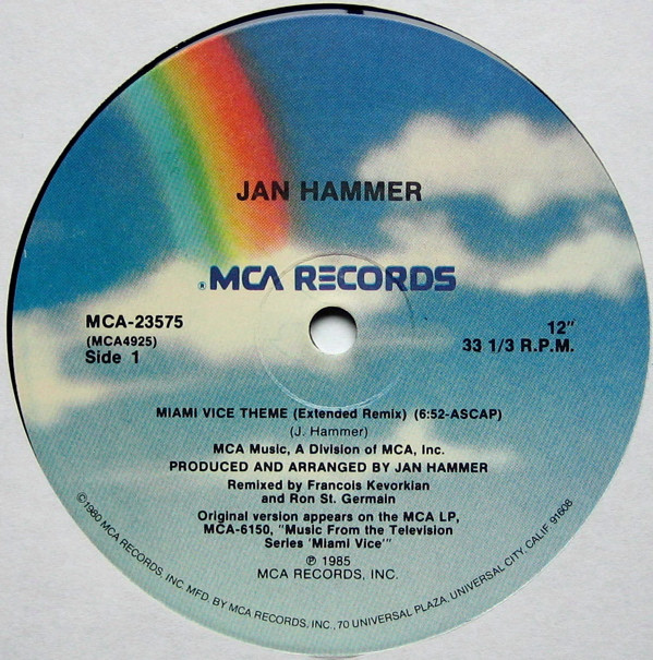 Jan Hammer - Miami Vice Theme | MCA Records (MCA-23575) - 3
