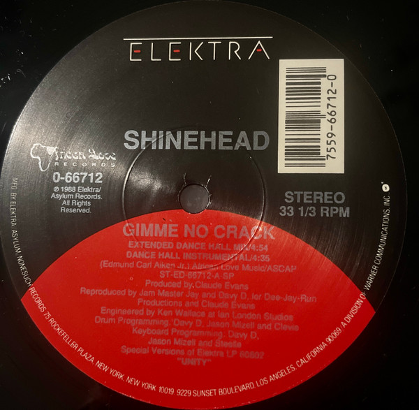 Shinehead - Gimme No Crack | Elektra (0-66712) - 3 Shinehead - Gimme No Crack | Elektra (0-66712) - 3