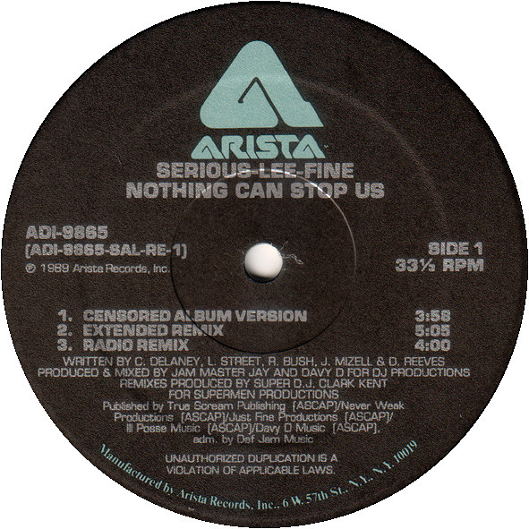 Serious-Lee-Fine - Nothing Can Stop Us | Arista (AD1-9865) - 3 Serious-Lee-Fine - Nothing Can Stop Us | Arista (AD1-9865) - 3