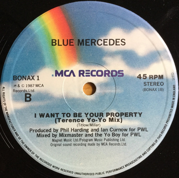 Blue Mercedes - I Want To Be Your Property | MCA Records (BONAX 1) - 4 Blue Mercedes - I Want To Be Your Property | MCA Records (BONAX 1) - 4