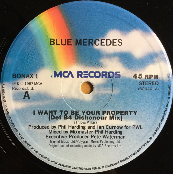 Blue Mercedes - I Want To Be Your Property | MCA Records (BONAX 1) - 3 Blue Mercedes - I Want To Be Your Property | MCA Records (BONAX 1) - 3