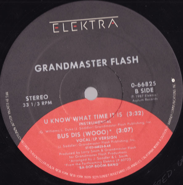 Grandmaster Flash - U Know What Time It Is | Elektra (0-66825) - 3