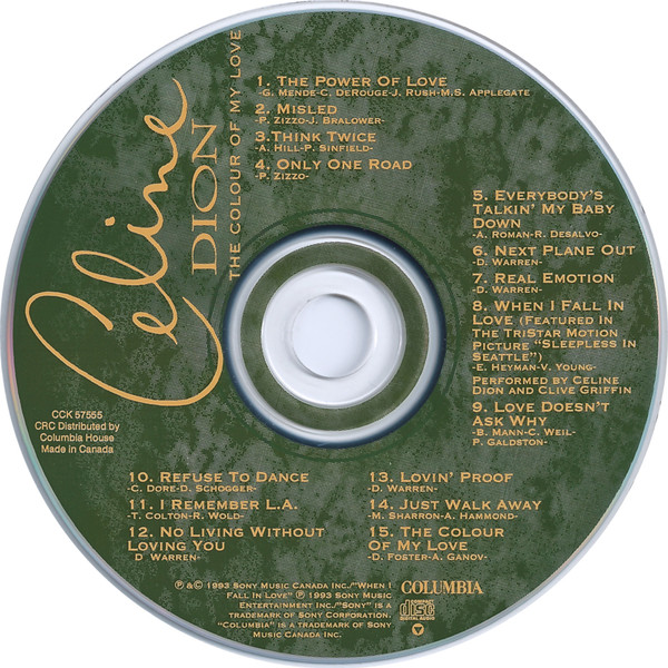 Celine Dion - The Colour Of My Love | Columbia (CCK 57555) - 3 Celine Dion - The Colour Of My Love | Columbia (CCK 57555) - 3
