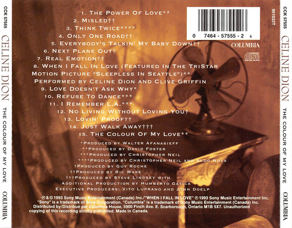 Celine Dion - The Colour Of My Love | Columbia (CCK 57555) - 2 Celine Dion - The Colour Of My Love | Columbia (CCK 57555) - 2