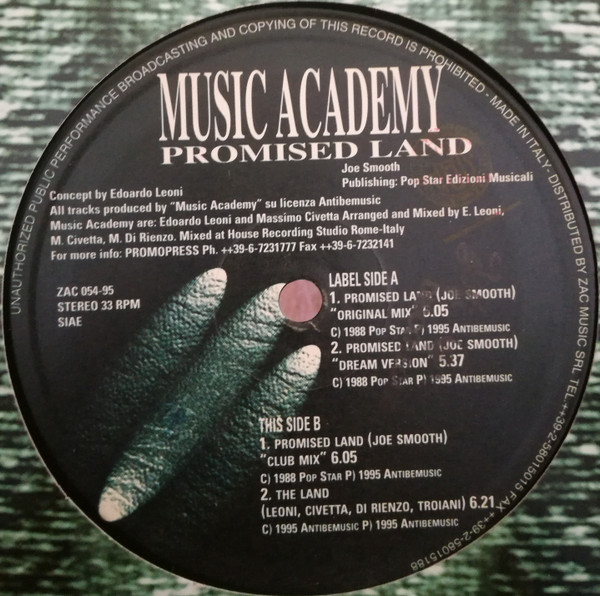 Music Academy - Promised Land | ZAC Records (ZAC 054-95) - main