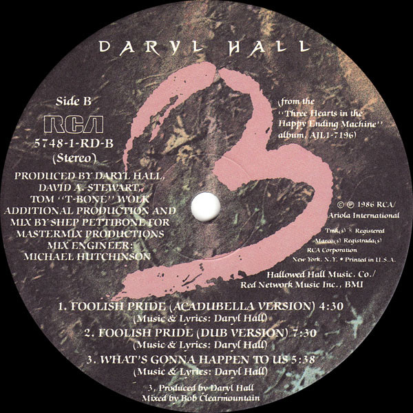 Daryl Hall - Foolish Pride | RCA (5748-1-RD) - 4