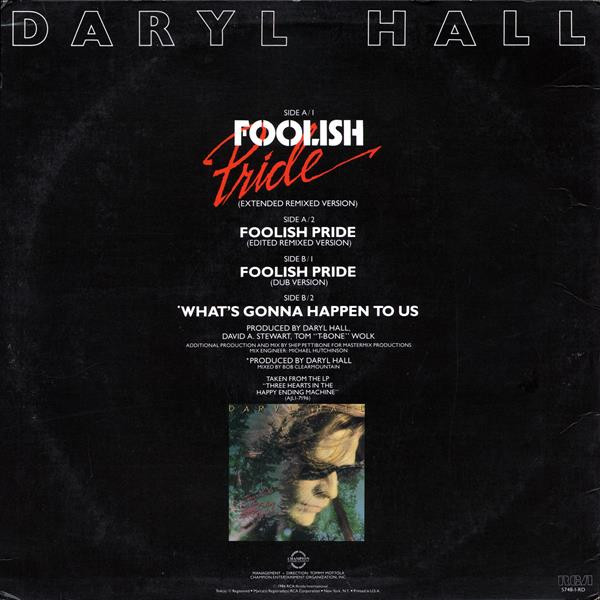 Daryl Hall - Foolish Pride | RCA (5748-1-RD) - 2