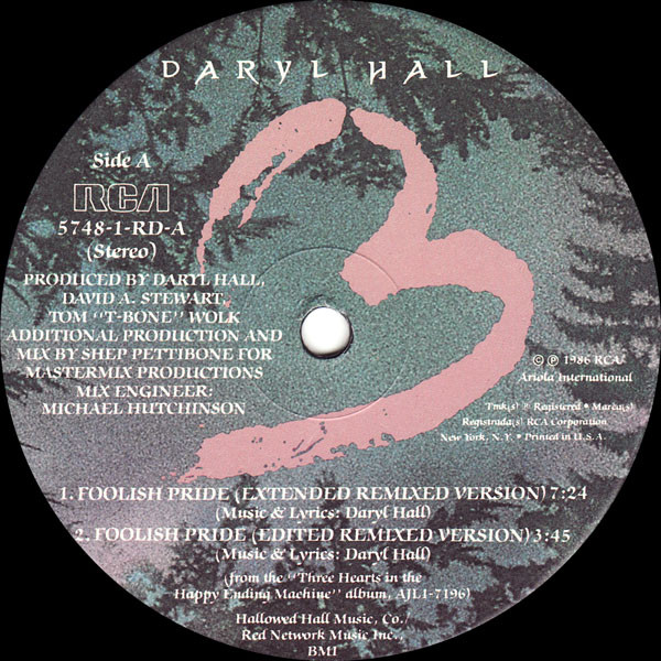 Daryl Hall - Foolish Pride | RCA (5748-1-RD) - 3