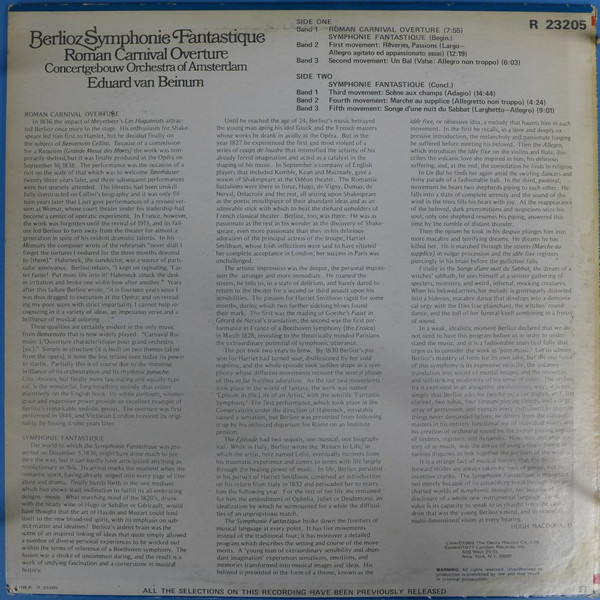 Symphony Fantastique-Roman Carnival Overture