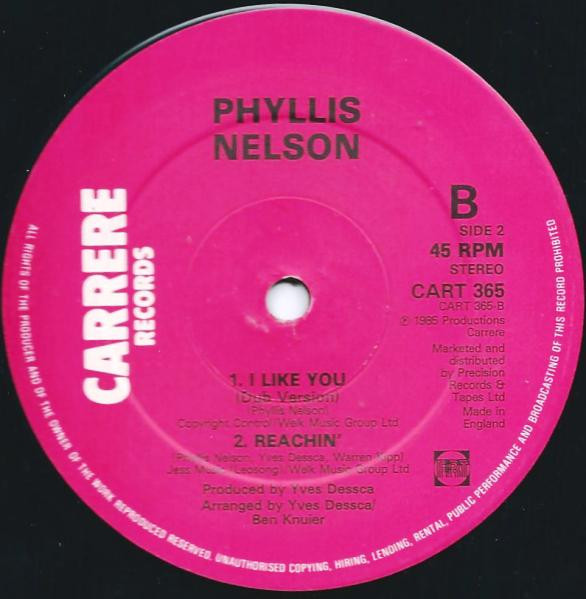 Phyllis Nelson - I Like You | Carrere (CART 365) - 4