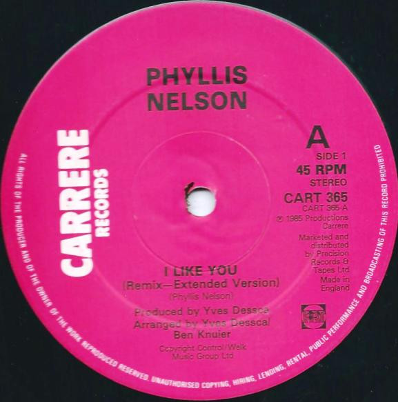 Phyllis Nelson - I Like You | Carrere (CART 365) - 3