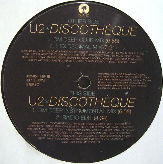 U2 - Discothèque | Island Records (422-854 789-1) - 4