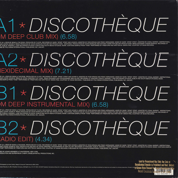U2 - Discothèque | Island Records (422-854 789-1) - 5