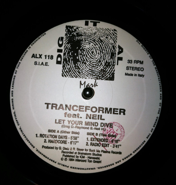 Tranceformer - Let Your Mind Dive | Dig It Al Mark (ALX 118)