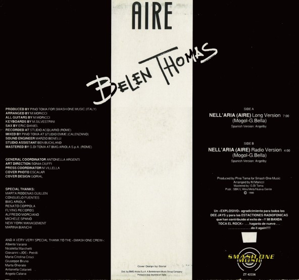 Belen Thomas - Aire | Smash One Music (ZT 42336) - 2 Belen Thomas - Aire | Smash One Music (ZT 42336) - 2