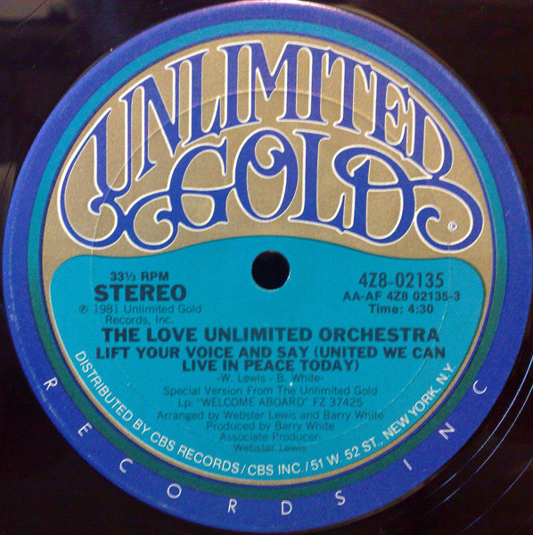 The Love Unlimited Orchestra - Lift Your Voice And Say (United We Can Live In Peace Today) | Unlimited Gold (4Z8-02135)