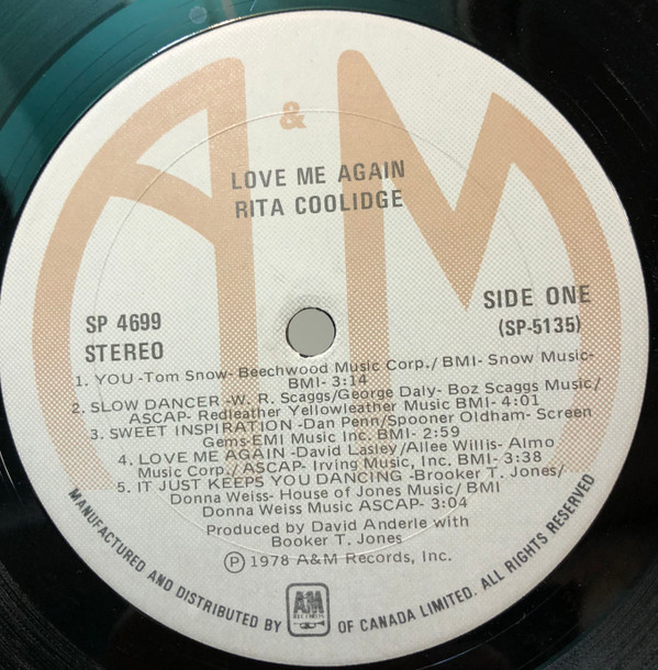 Rita Coolidge - Love Me Again | A&M Records (SP 4699) - 4 Rita Coolidge - Love Me Again | A&M Records (SP 4699) - 4