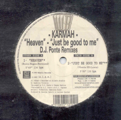 Karmah - Heaven / Just Be Good To Me | Worldbus Records (WB112)