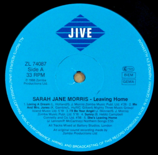 Sarah Jane Morris - Sarah Jane Morris | Jive (ZL 74087) - 3