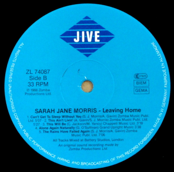 Sarah Jane Morris - Sarah Jane Morris | Jive (ZL 74087) - 4
