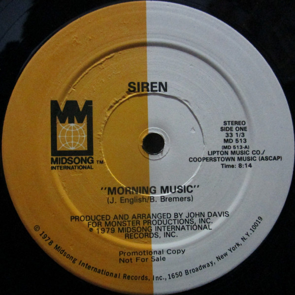 Siren - Morning Music / Open Up For Love | Midsong International (MD 513) - main