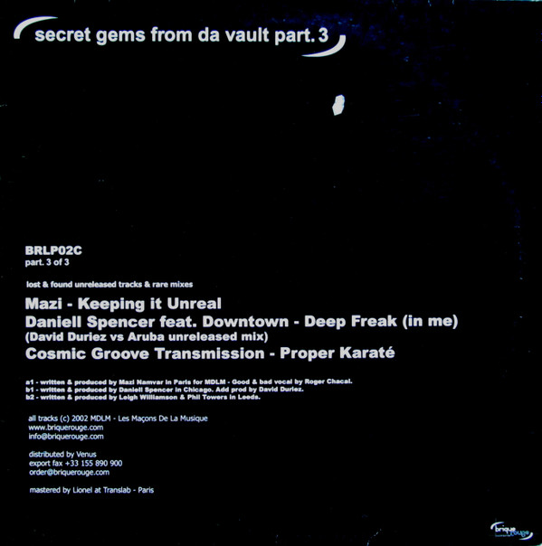 Various - Secret Gems From Da Vault Part 3 | Brique Rouge (BRLP02C) - main Various - Secret Gems From Da Vault Part 3 | Brique Rouge (BRLP02C) - main