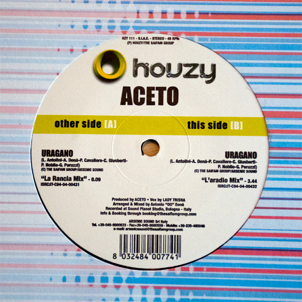 Aceto - Uragano | Houzy Records (HZY 111) - main