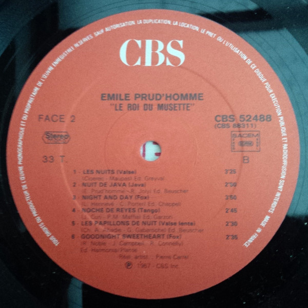 Emile Prud'Homme - Le Roi De La Musette | CBS (CBS 88311) - 5 Emile Prud'Homme - Le Roi De La Musette | CBS (CBS 88311) - 5
