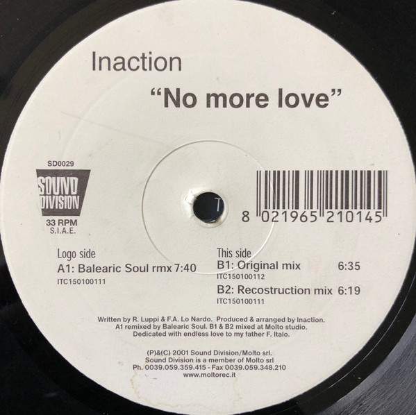 Inaction - No More Love | Sound Division (SD 0029) - 3 Inaction - No More Love | Sound Division (SD 0029) - 3
